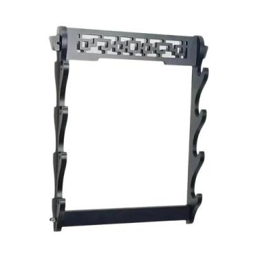 Imagem de Suporte De Parede De Madeira Com 8 Camadas Para Katana E Espada Samura
