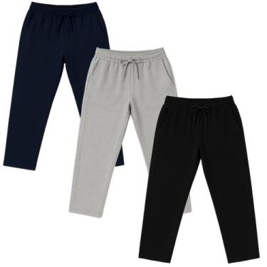 Imagem de Kit 3 calças de moletom Plus Size masculina feminina tradicional 3 bol