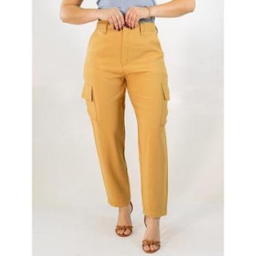 Imagem de Calça Feminina Mom Bolso Cargo Alfaiataria Viscose Anticorpus-Feminino