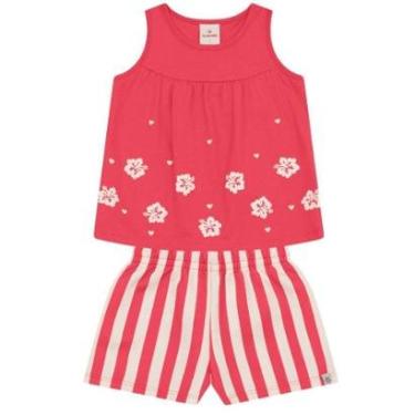 Imagem de Conjunto infantil menina floral em puff Brandili-Feminino