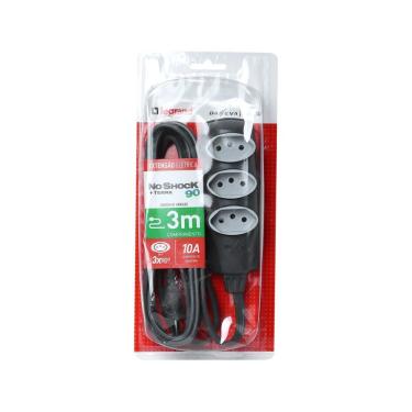 Imagem de Extensão Noshock 90 Pp 3x0,75 2p+t 10a Grafite 3 Metros Dn1907