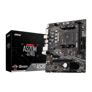 Imagem de Placa-Mãe MSI A520M-A PRO, AMD AM4, mATX, DDR4, Preto - A520M-A PRO