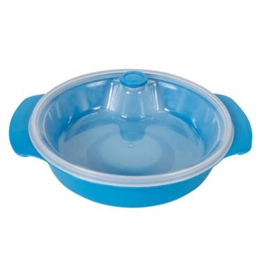 Imagem de Prato Térmico Infantil com Ventosa para Micro-ondas Azul BabyGo