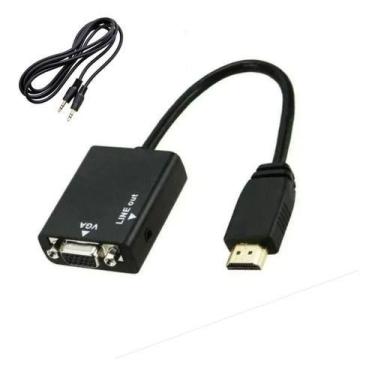 Imagem de Cabo Adaptador De Vídeo Hdmi Para Vga Com Saida De Áudio P2 - GN