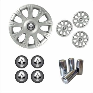 Imagem de Jogo Calota Aro 14 Sandero Logan 2009 à 2013 Renault + Emblema Resinad