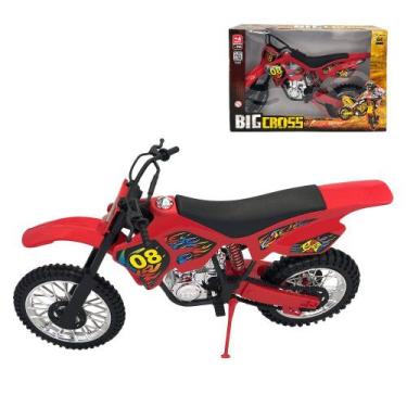 Imagem de Moto de Motocross de Brinquedo com Apoio - Vermelho - BC TOYS