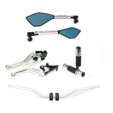 Imagem de Guidão Alto Manopla Manete Retrovisor Xt Crosser Lander - NoBrand, Pra