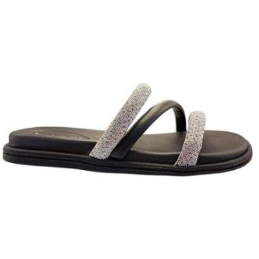 Imagem de Beira Rio Sandália Feminina Tiras com Brilho London Macio-Feminino