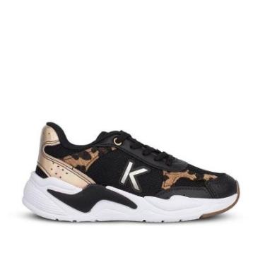 Imagem de Tenis Infantil Menina Kidy K360 Retro Preto Onça Casual Moderno-Feminino