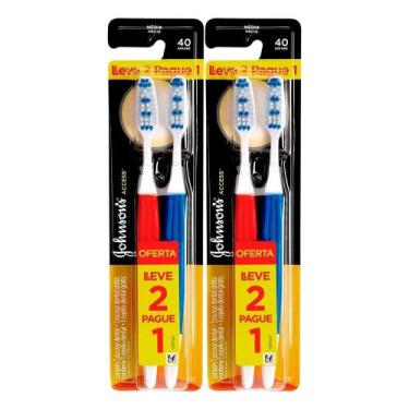 Imagem de Kit Escova Dental Reach Access Média - 4 unidades - Johnsons