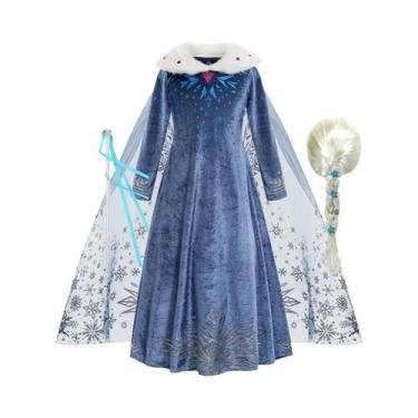 Imagem de Fantasia De Princesa Elsa Para Meninas Com Manga Longa, Vestido Para F