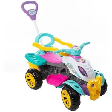 Imagem de Carrinho Passeio Quadriciclo Infantil 2 em 1 com Pedal e Empurrador para Crianças de 9...