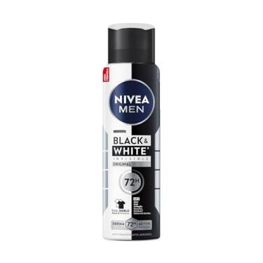 Imagem de NIVEA MEN Desodorante Antitranspirante Aerossol Invisible Black & White 150ml - Proteçã...