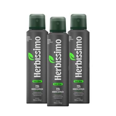 Imagem de Kit Desodorante Aerosol Antitranspirante Herbíssimo Dark Silver 150Ml 