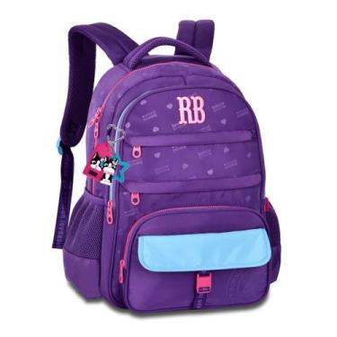 Imagem de Mochila Costas Adolescente Rebecca Bonbon Jacquard Resistente, Roxo