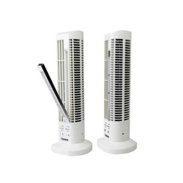 Imagem de Mini Ventilador E Abajur Base Vertical Velocidades Branco - Tomate