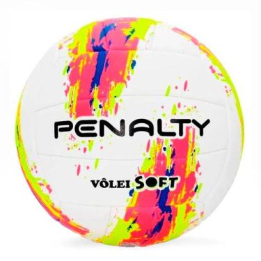 Imagem de Bola de Vôlei Penalty Soft Branco, Amarelo e Rosa, UN