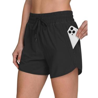 Imagem de Shorts de corrida SAFWAK femininos de secagem rápida com bolsos com zí