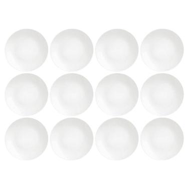 Imagem de Jogo 12 Pratos Rasos Redondos 28cm Porcelana Branca Tramontina Sophia Restaurante Hotel