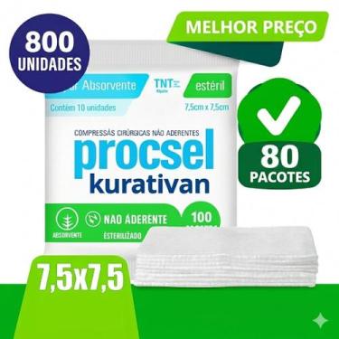 Imagem de Compressa de Gaze não Aderente Kurativan 7,5x7,5cm Pct com 80 Unidades