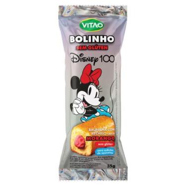 Imagem de Bolinho Vitao Sabor Baunilha com Recheio de Morango sem Glúten Minnie 