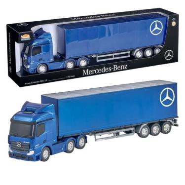 Imagem de Caminhão Baú Mercedes Benz de 50cm Grande Brinquedo Infantil Resistent