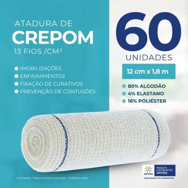 Imagem de Atadura Crepom Faixa Bandagem Elástica 12cm x 1.80m Kit 60 Unidades - 