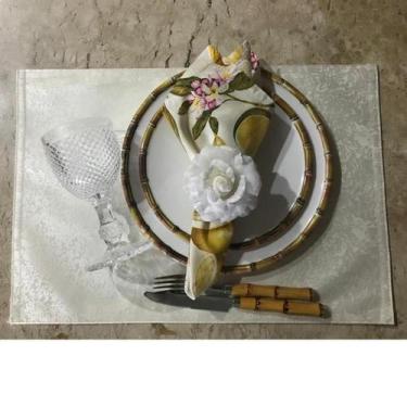 Imagem de Jogo Americano de Tecido Branco 10un 33x48cm Nataluz