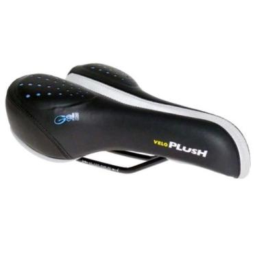 Imagem de Selim Confort Plush VL-3112 B70 Gel Preto/Cinza Vazado e Refletivo - V