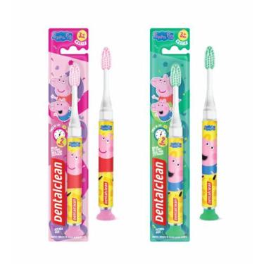 Imagem de Escova Dental Dentalclean Infantil Peppa Pig Timer Light Macia