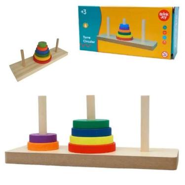 Imagem de Brinquedo Torre Montessori Pedagógico Monta Madeira Educatvo - Brink J