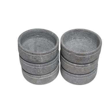 Imagem de Kit 6 Cumbucas de Pedra Sabão 300ml  Mantém o Calor - Minas Pedra Sabã