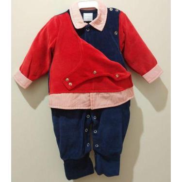 Imagem de Macacão Bebe Menino Longo Plush Bela Fase Enxoval Cod 031, Azul, Escur
