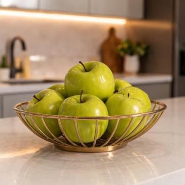 Imagem de Maçã Decorativa com Peso e toque Real Verde  8cm - Florarte