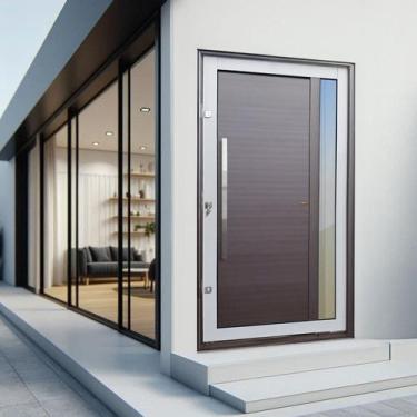 Imagem de Porta Pivotante Lambril Visione com Puxador Elite 216x150cm Abertura E