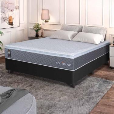 Imagem de Cama Box Argel Espuma D33 Casal 138x188 Preto King House