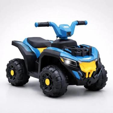 Imagem de Quadriciclo Elétrico Infantil 6v Luz Som Recarregável Bivolt cor:Azul-