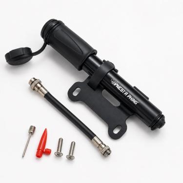 Imagem de Bomba Manual Portátil Mini Bomba de Ar Bike 100 PSI Presta Schrader Bola Boia Compacta e Leve Preto Smart Lions