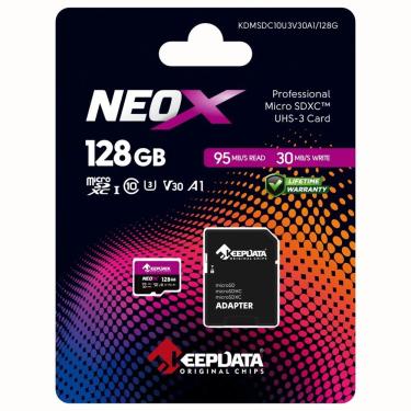 Imagem de Cartão de Memória Micro SD Neox C10 XC I U3 V30 A1 Expande Espaço com Alta Velocidade e Suporte a 4K com Adaptador