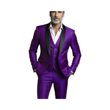 Imagem de Terno Slim Fit Masculino De Alta Qualidade Para Casamento, Traje Forma