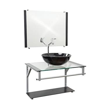 Imagem de Gabinete Preto 60cm de Vidro Para Banheiro - CR35 - Dahora