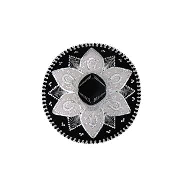 Imagem de Chapéu Charro Sombrero extravagante Mariachi mexicano - tamanho adulto (preto - prata)