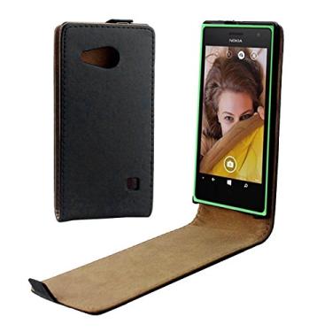 Imagem de Capa ultrafina, com botão magnético vertical, capa de couro para Nokia Lumia 730