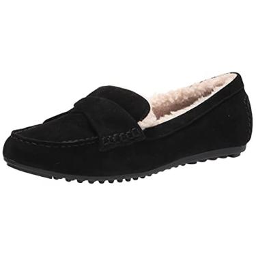 Imagem de Bella Vita Mocassim feminino Prentice Shearling forrado, Couro Kidsuede preto, 8 X-Wide