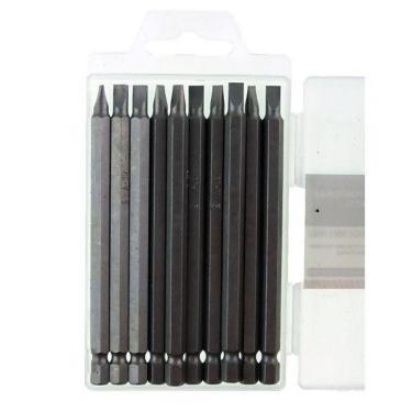 Imagem de Jogo 10 Bits Ponta Fenda 5Mm Para Parafusadeira 100Mm Starfer