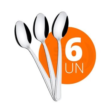 Imagem de KIT - 6 Colheres de Sopa Búzios em Aço Inox CIBAG - Tramontina 23763000