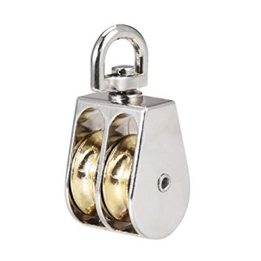 Imagem de 1 peça levantando guindaste gancho gancho único bloco de polia pendurado roda de reboque 25mm duplo