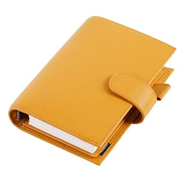 Imagem de Anel planejador de tamanho pessoal padrão de seixos notebook caixa de armazenamento diário de esboço de viagem, seixos mostarda