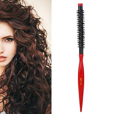 Imagem de Pente de cabelo redondo, mini tubo de alumínio, cerdas de nylon, escova redonda para pentear, escova de cabelo com ponta pontiaguda, uso ideal para mulheres e homens (#4)