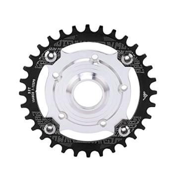 Imagem de Bike Chainring, 104BCD 32T Sprocket Adapter Aluminum Alloy Positive Negative Tooth Plate Conversion Base Kit Bike Chainwheel for Mid Drive Motor(black)